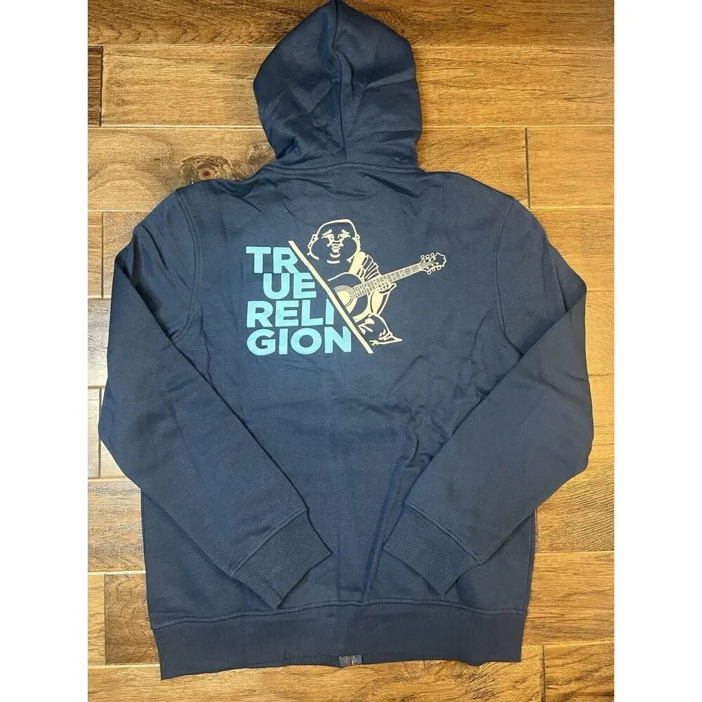 NWT True Religion Buddha Hoodie Full Zip Navy Men’s XL‎